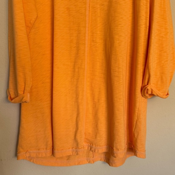Soft Surroundings Tunic Top Anisa Orange Keyhole Back Exposed Seam Size L - Picture 8 of 15